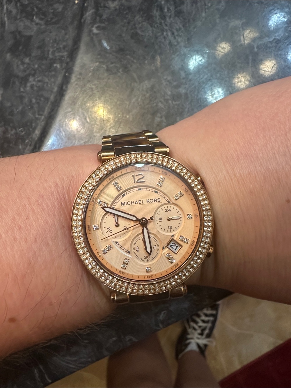 Michael Kors Tortoiseshell and Gold Tone Bracelet Watch Band